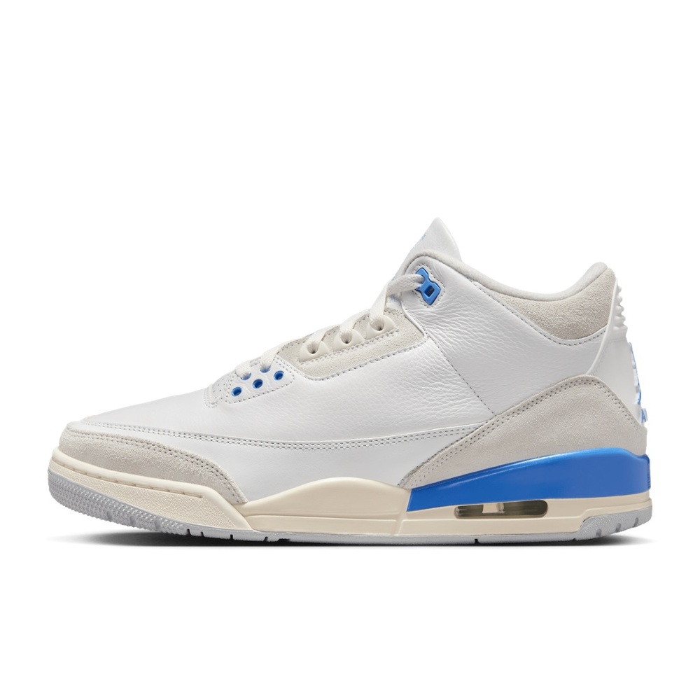 Air Jordan 3 Retro "Lucky Shorts" White Hydrogen Blue Men's Sneakers Size 13